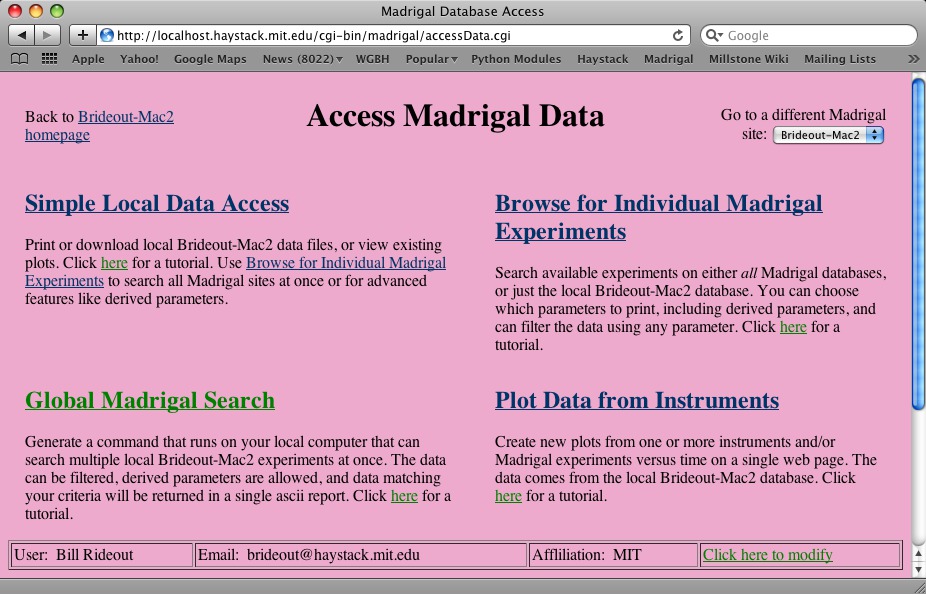 Access Data Page